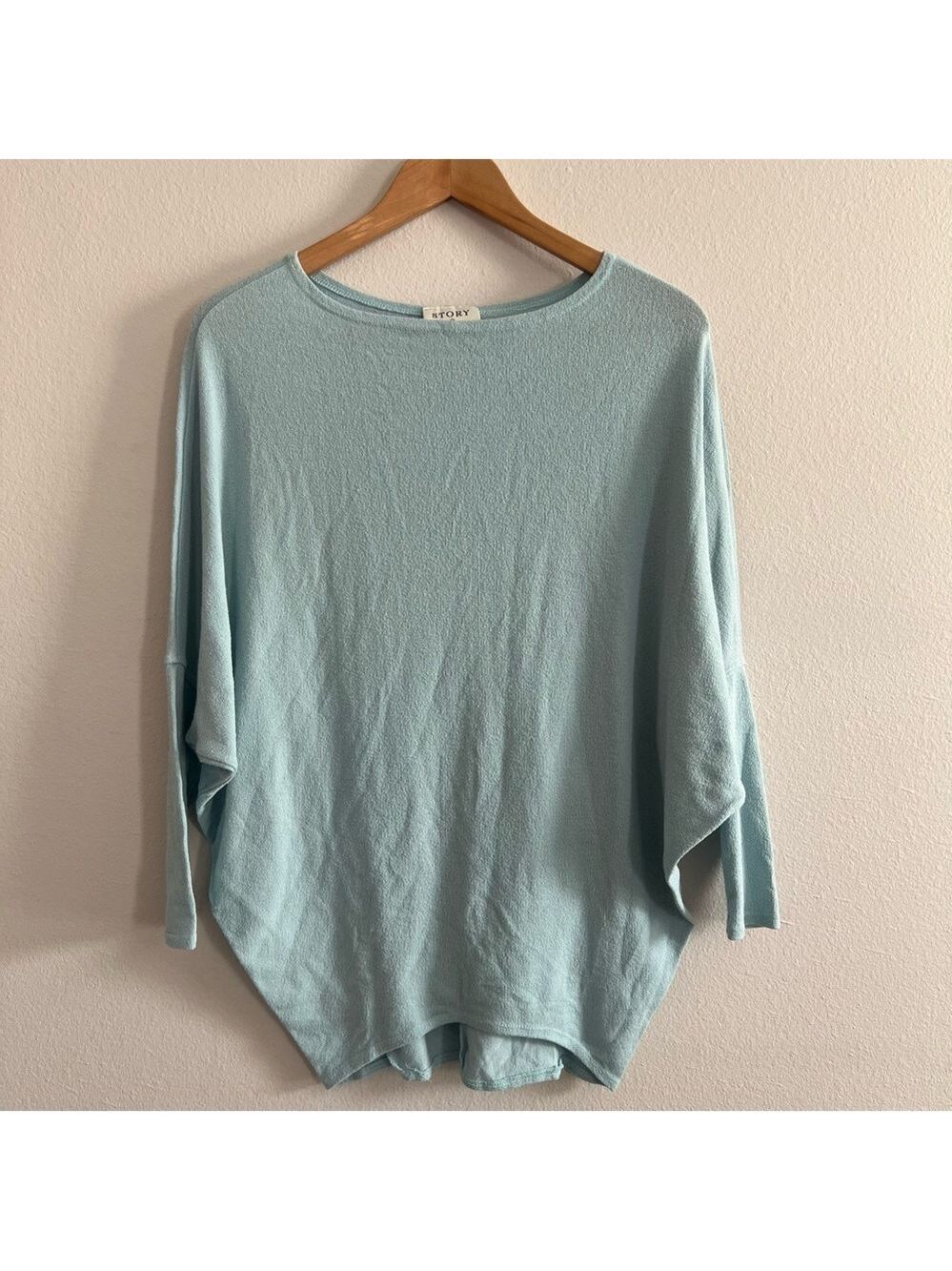 Story Soft Blue Knit Tunic Top